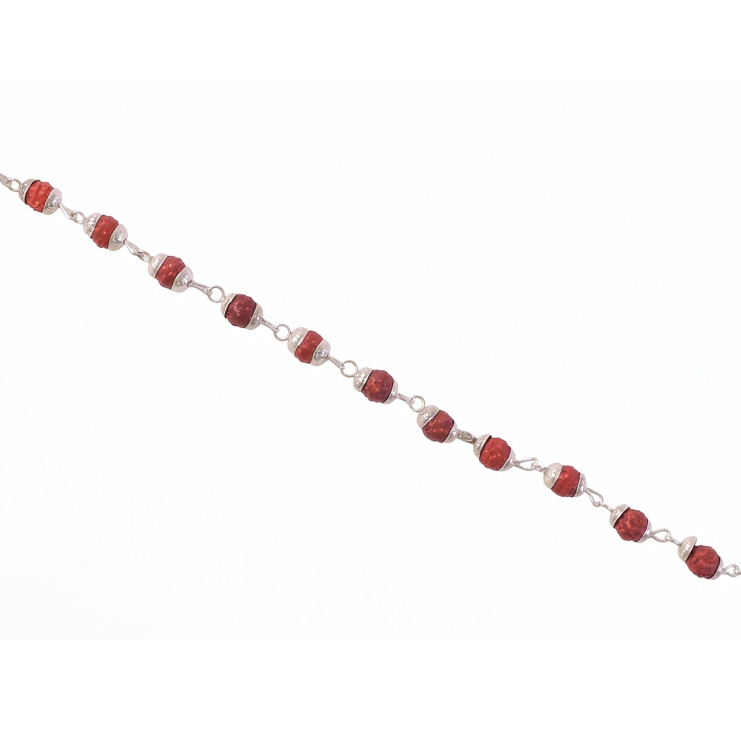 Rudraksha Bead Bracelet Rakhi, Silver-Plated Cap Beads Rakhi for Brother (1 Pc)
