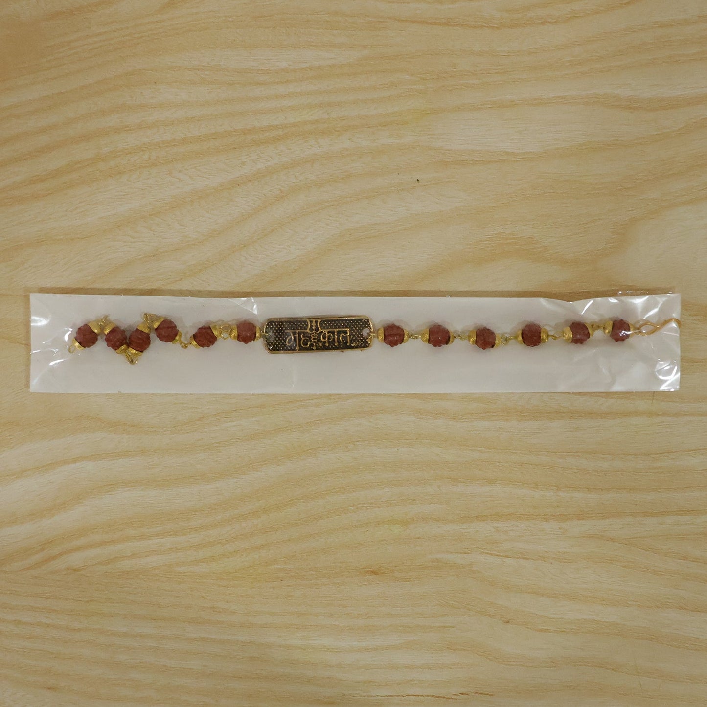 Jai Mahakal Rudraksha Rakhi, Oxidized Pendant Beaded Rakhi for Brother (1 Pc)