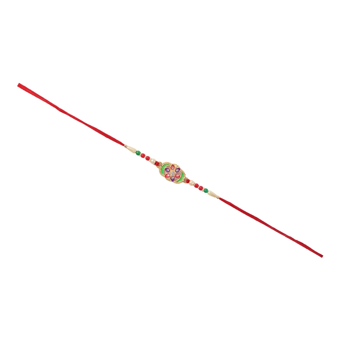 Elegant designer Rakhi with sparkling stones for Rakshabandhan