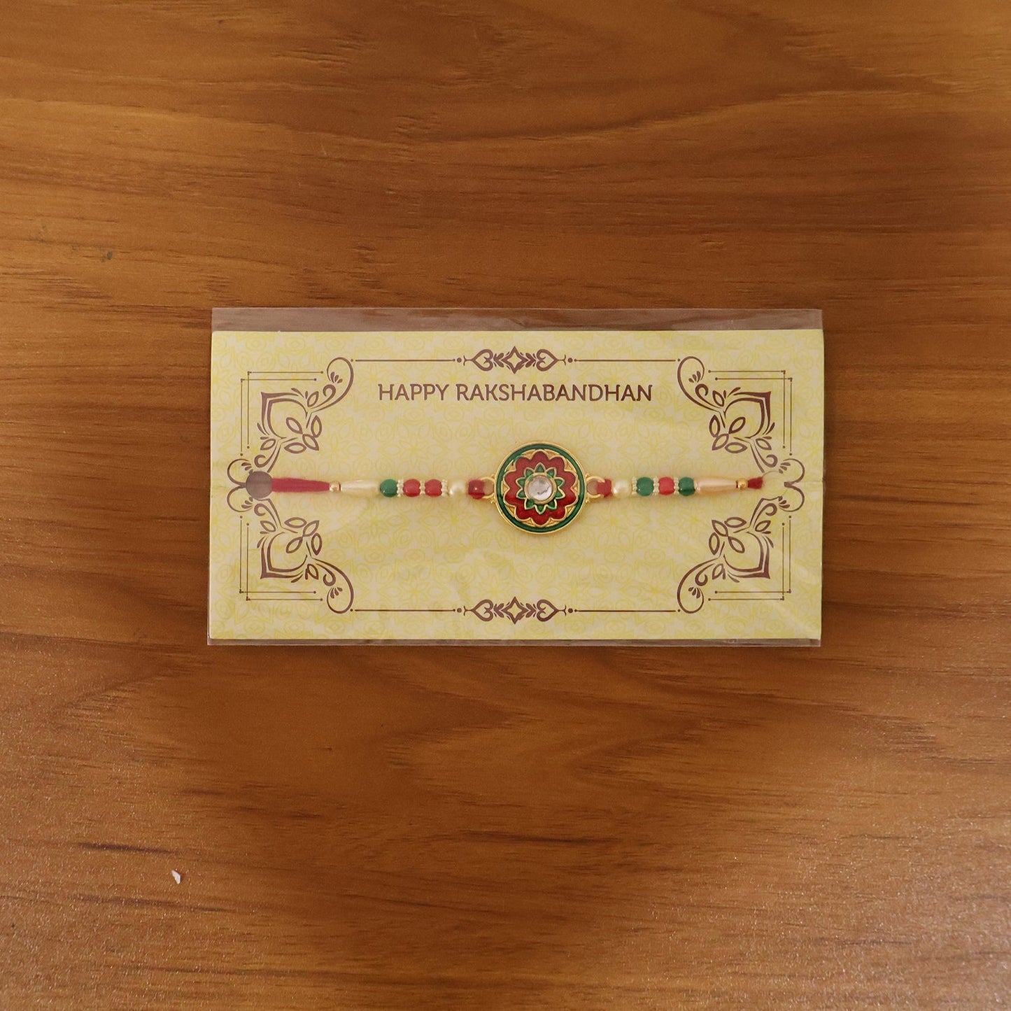 Floral design Rakhi displayed in natural setting