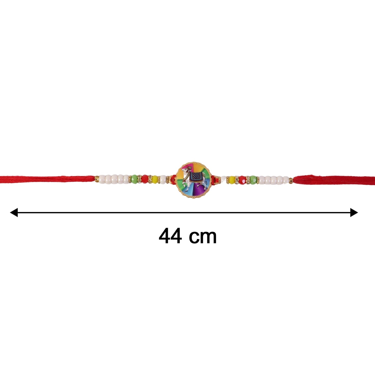 Size reference of traditional cow motif Rakhi