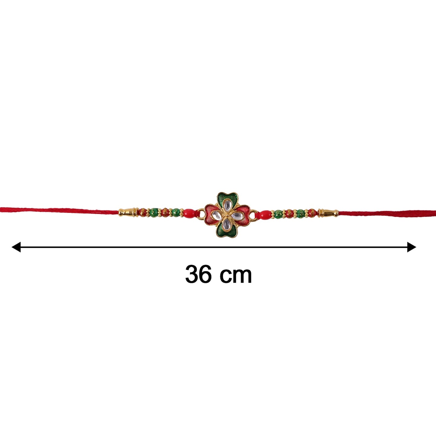 Size reference of floral stone designer rakhi