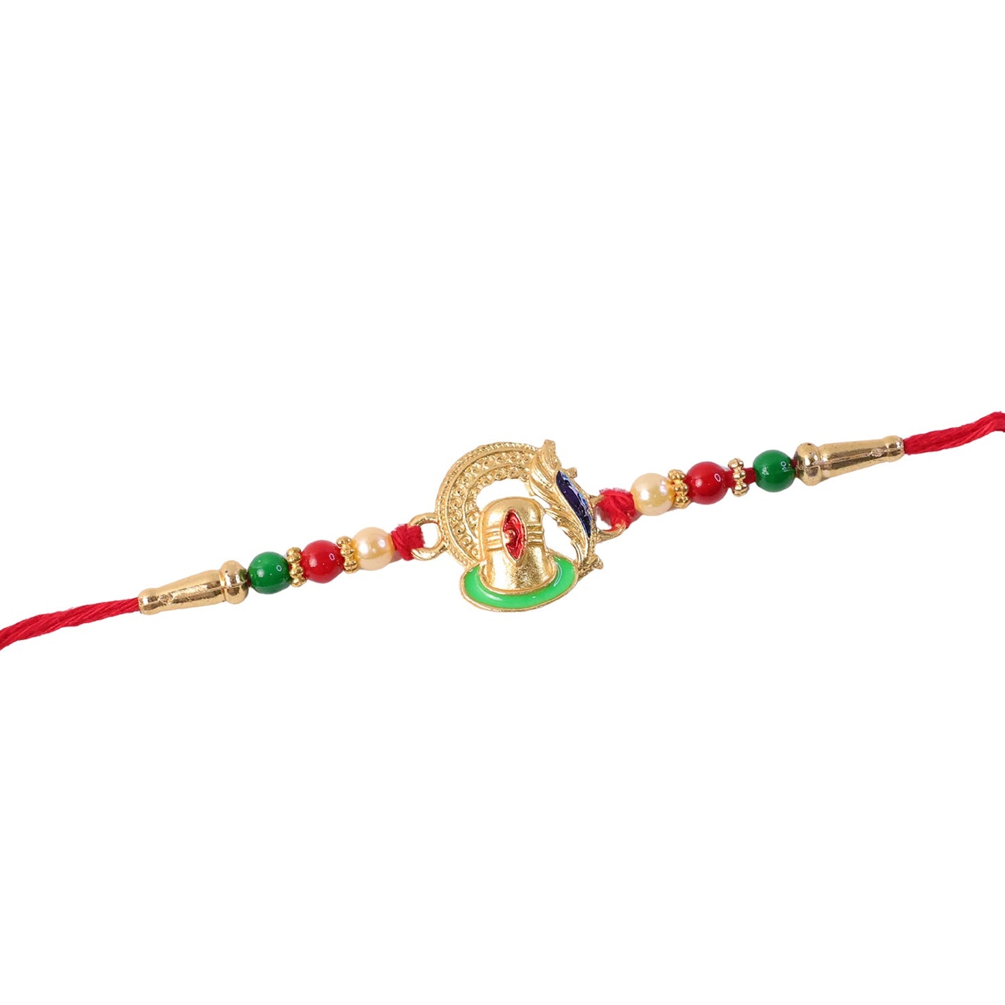 Display of Ganesha Rakhi with colorful beads