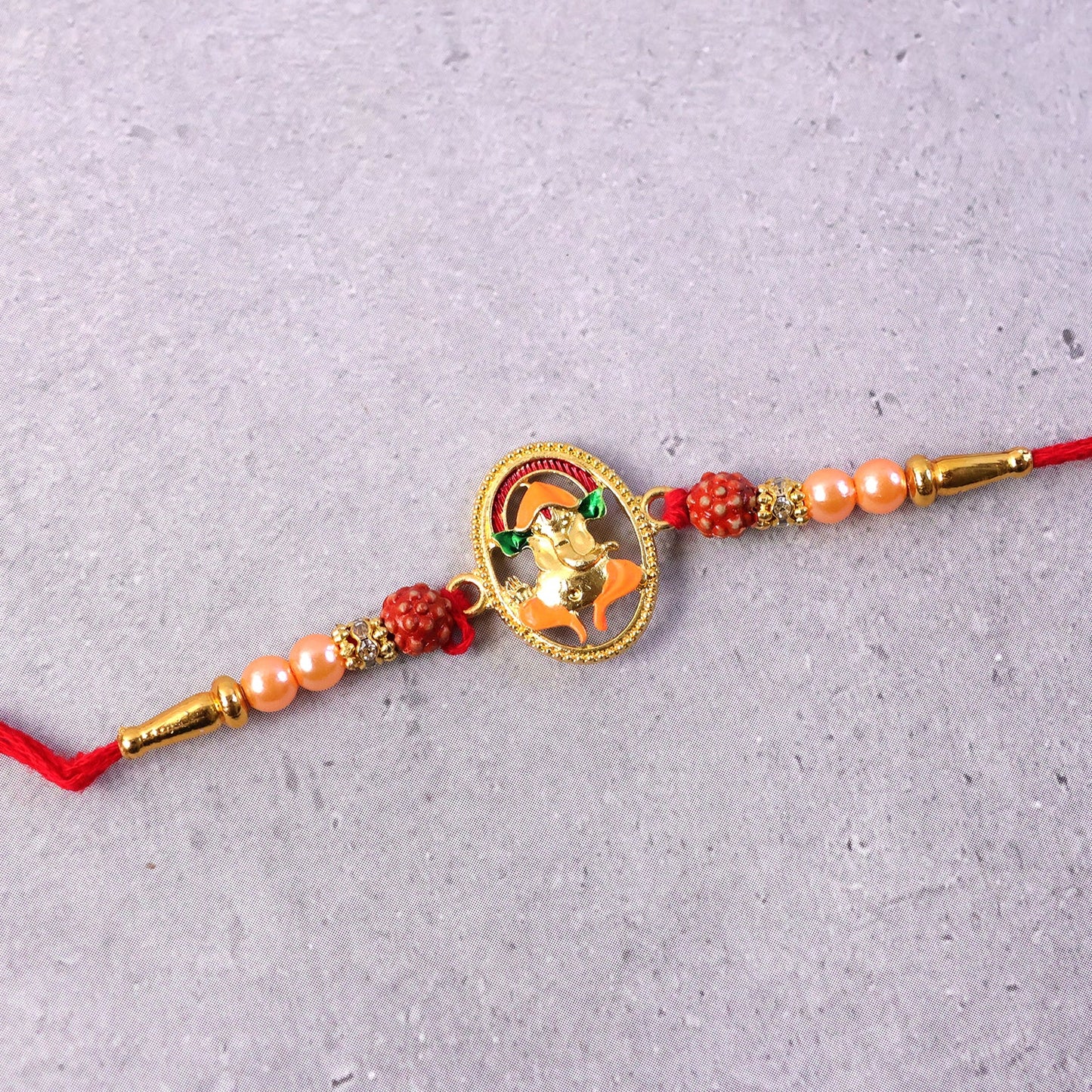 Top view of Ganesha themed rakhi