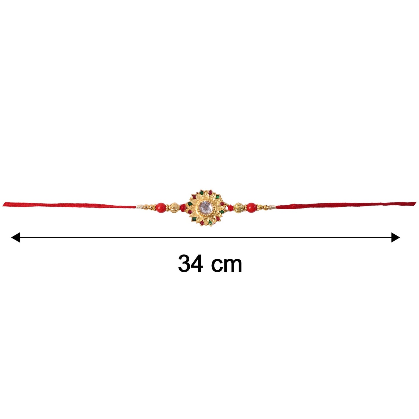 Rakhi measured for size, placed on surface