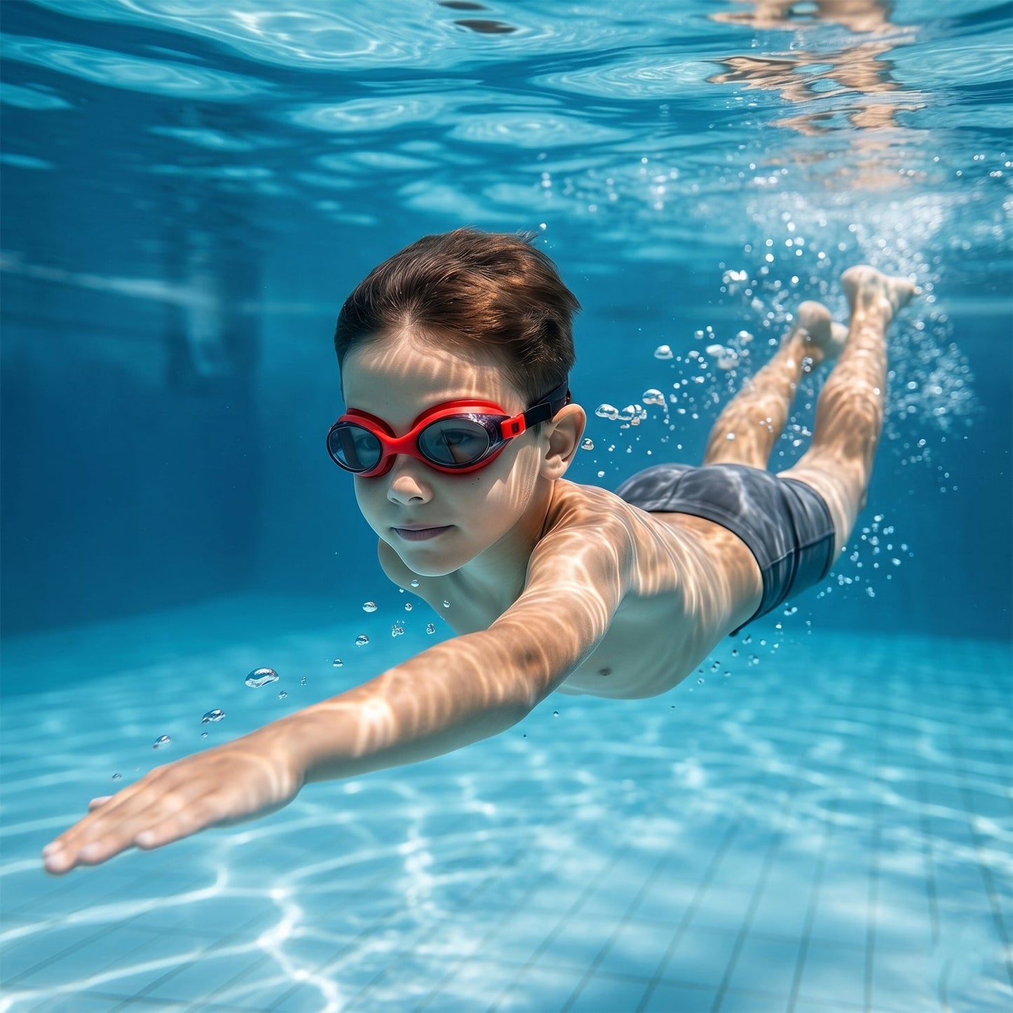 Premium Swimming Goggles with Adjustable Strap (1 Pc)