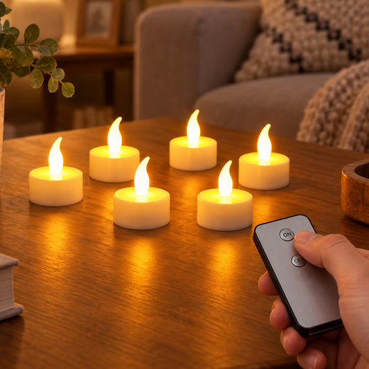 Premium 6 Piece LED Flameless Candle Light Set with Remote Control