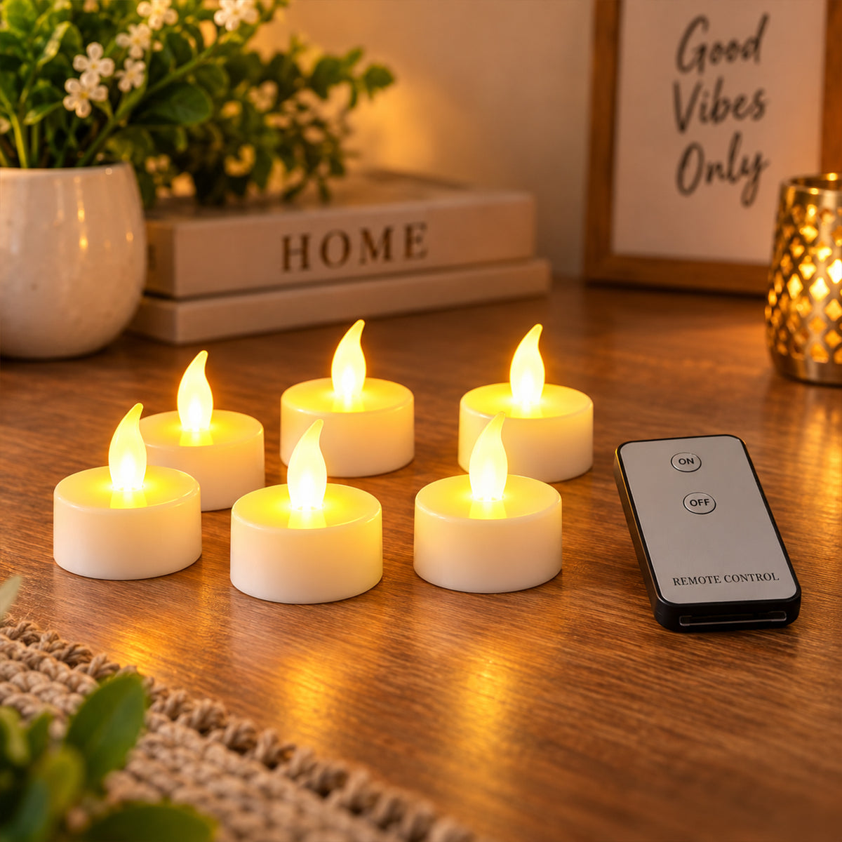 Premium 6 Piece LED Flameless Candle Light Set with Remote Control