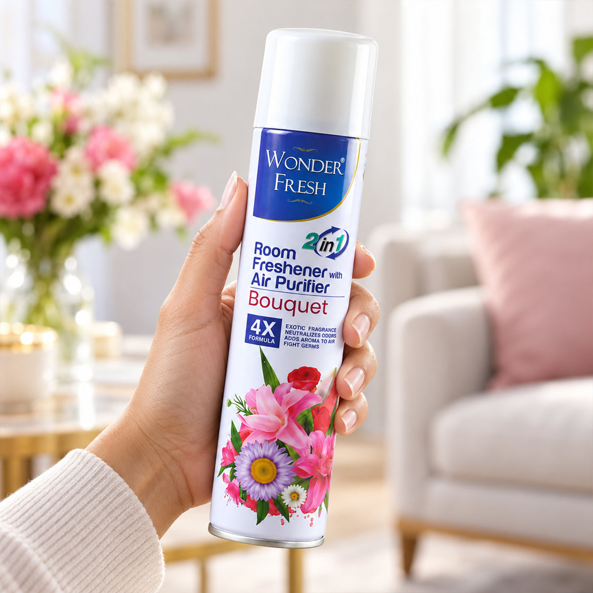 2 In1 Room Freshener Spray for Home and Office (1 Pc, 120 ML, Mix Fragrance)
