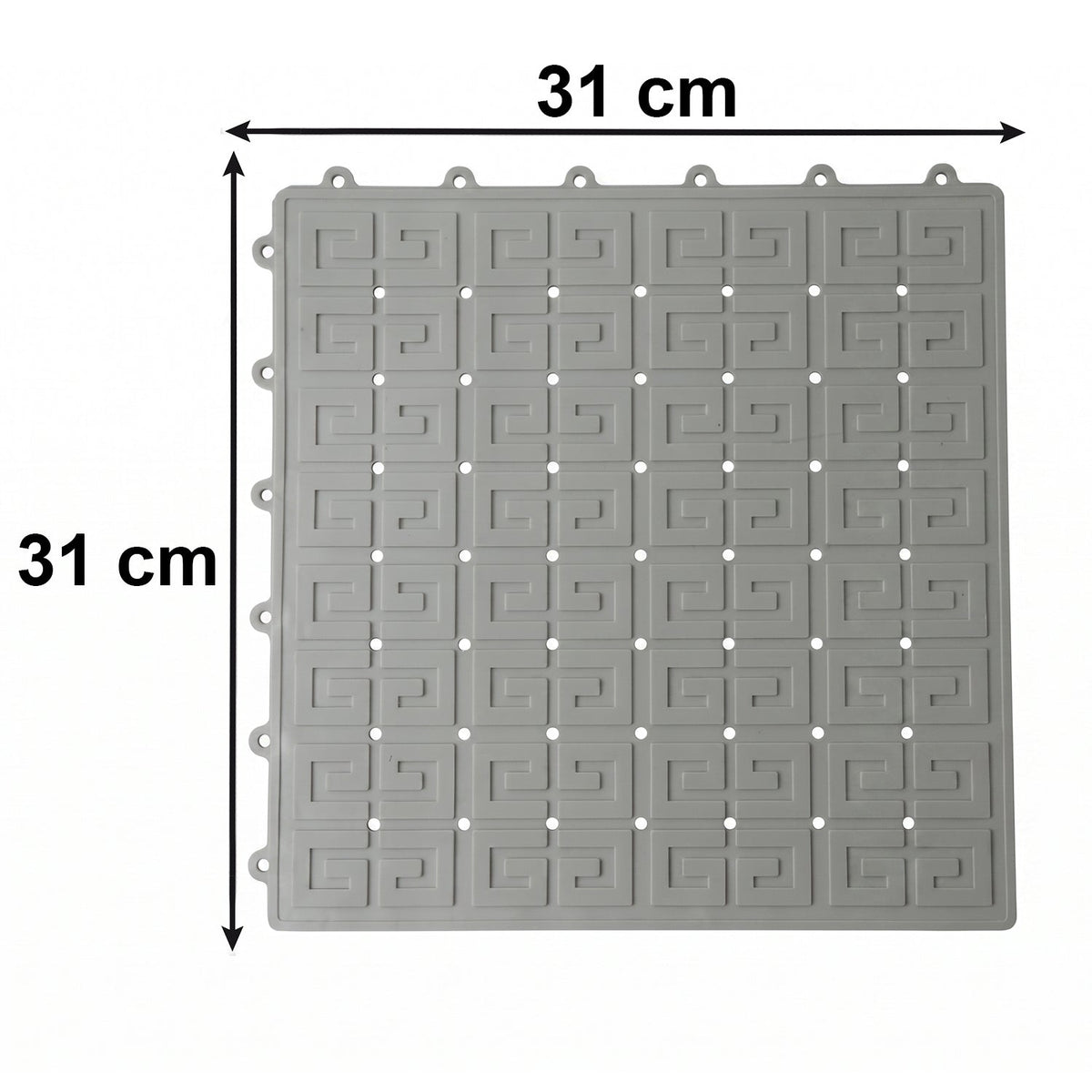 Versatile interlocking mats for wet area safety in bathrooms and gyms