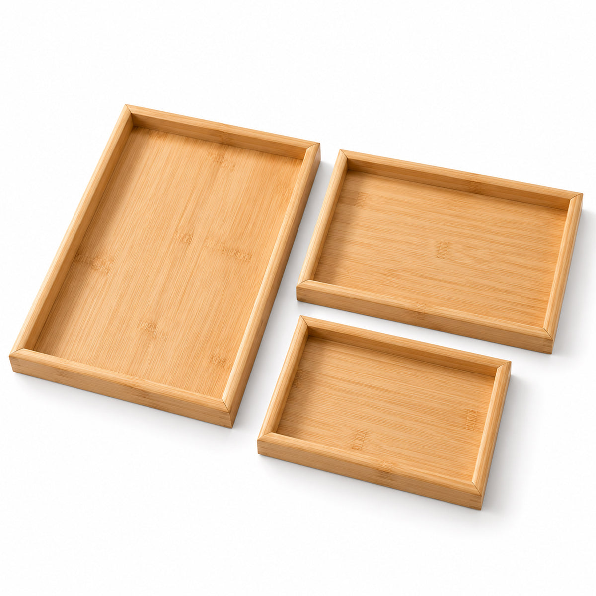 Wooden Finish Multipurpose Serving Tray Set (3 Pc)
