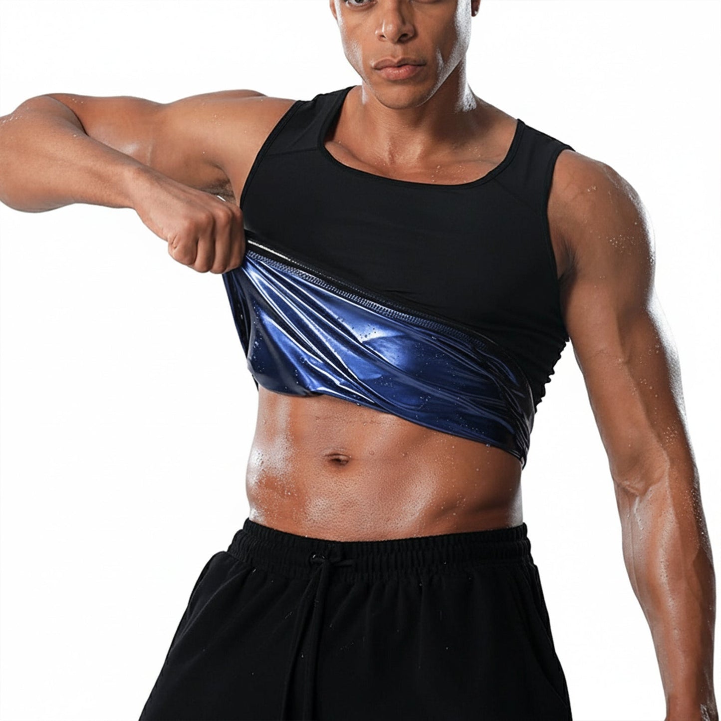 Menâ€™s Slim Fit Sweat Shaper Tank Top (S/M, 1 Pc)