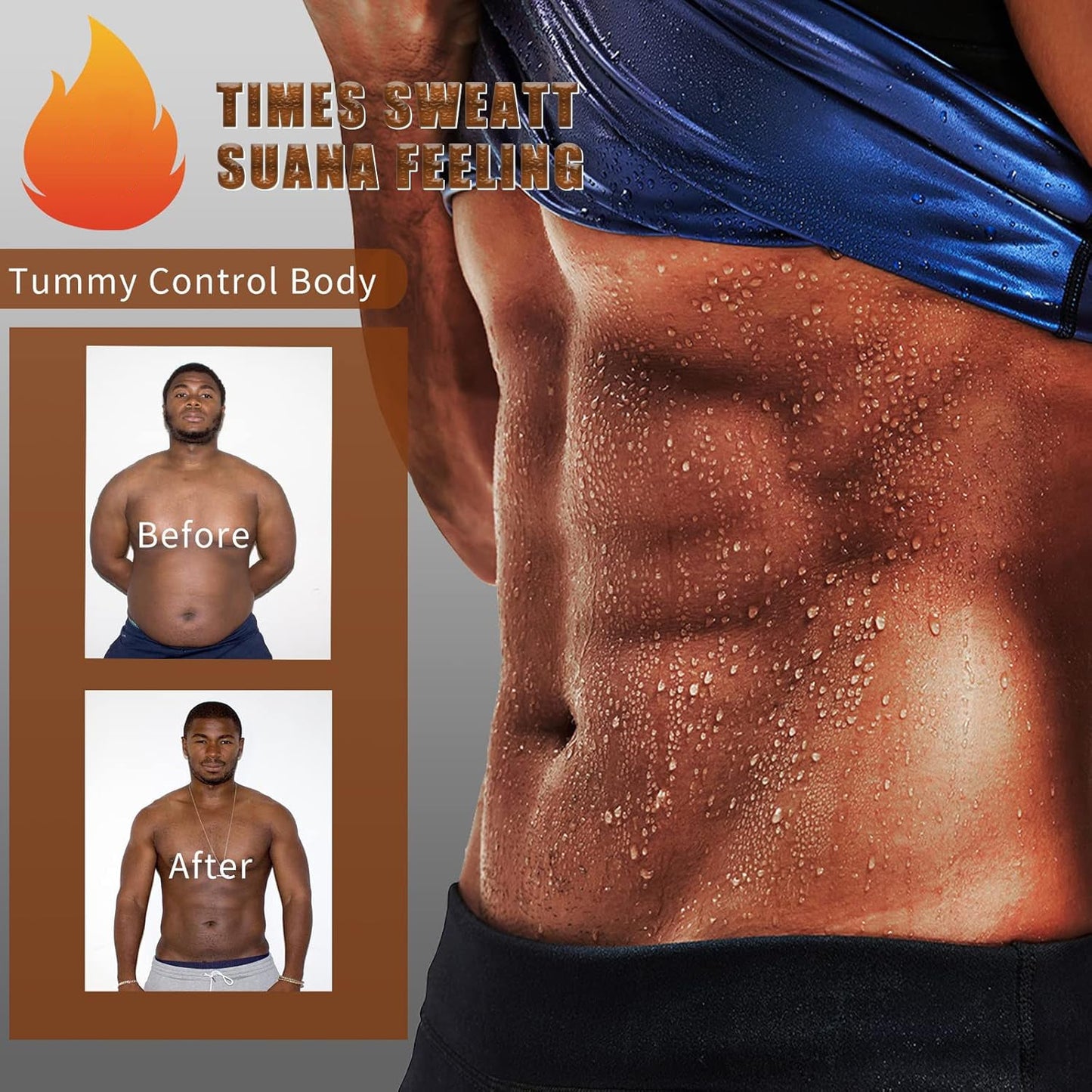 Menâ€™s Slim Fit Sweat Shaper Tank Top (XXL/XXXL, 1 Pc)