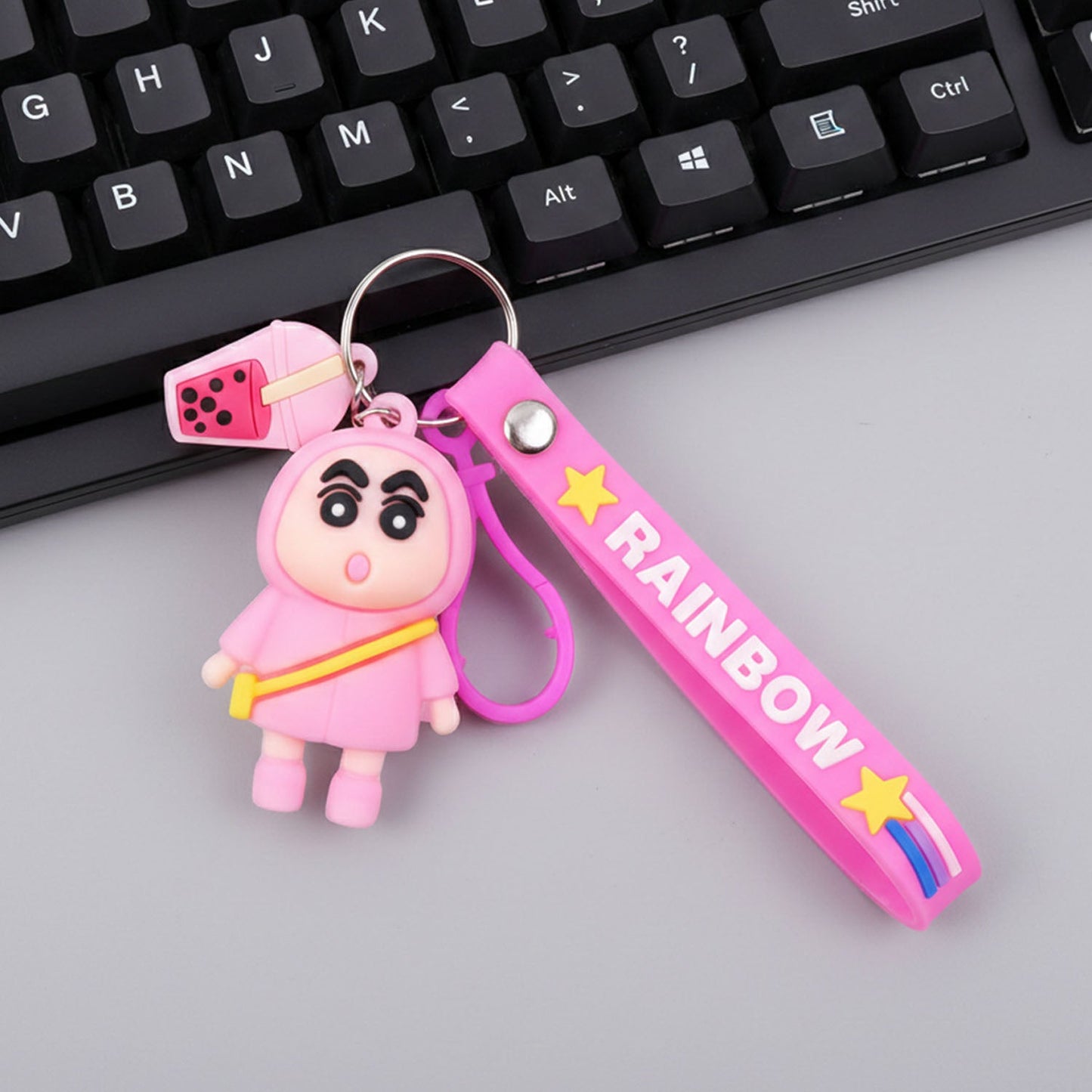 Cute Cartoon Character Rainbow Strap Keychain (1 Pc)