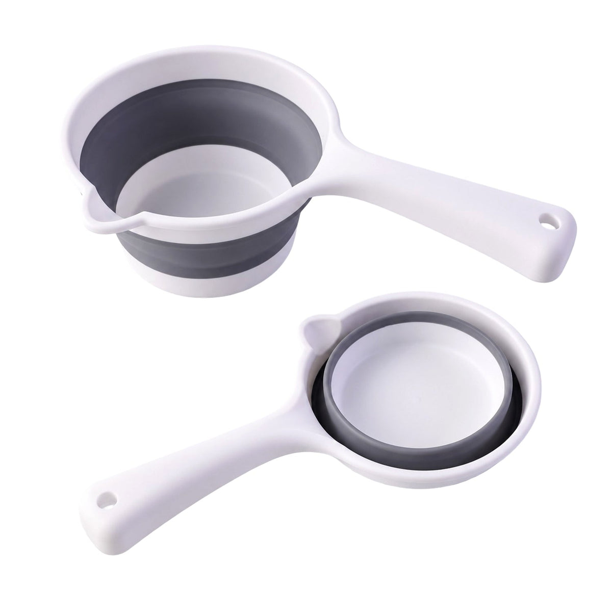 Collapsible Water Scoop with Long Handle and Pouring Spout (1 Pc, 16.5x27 Cm)