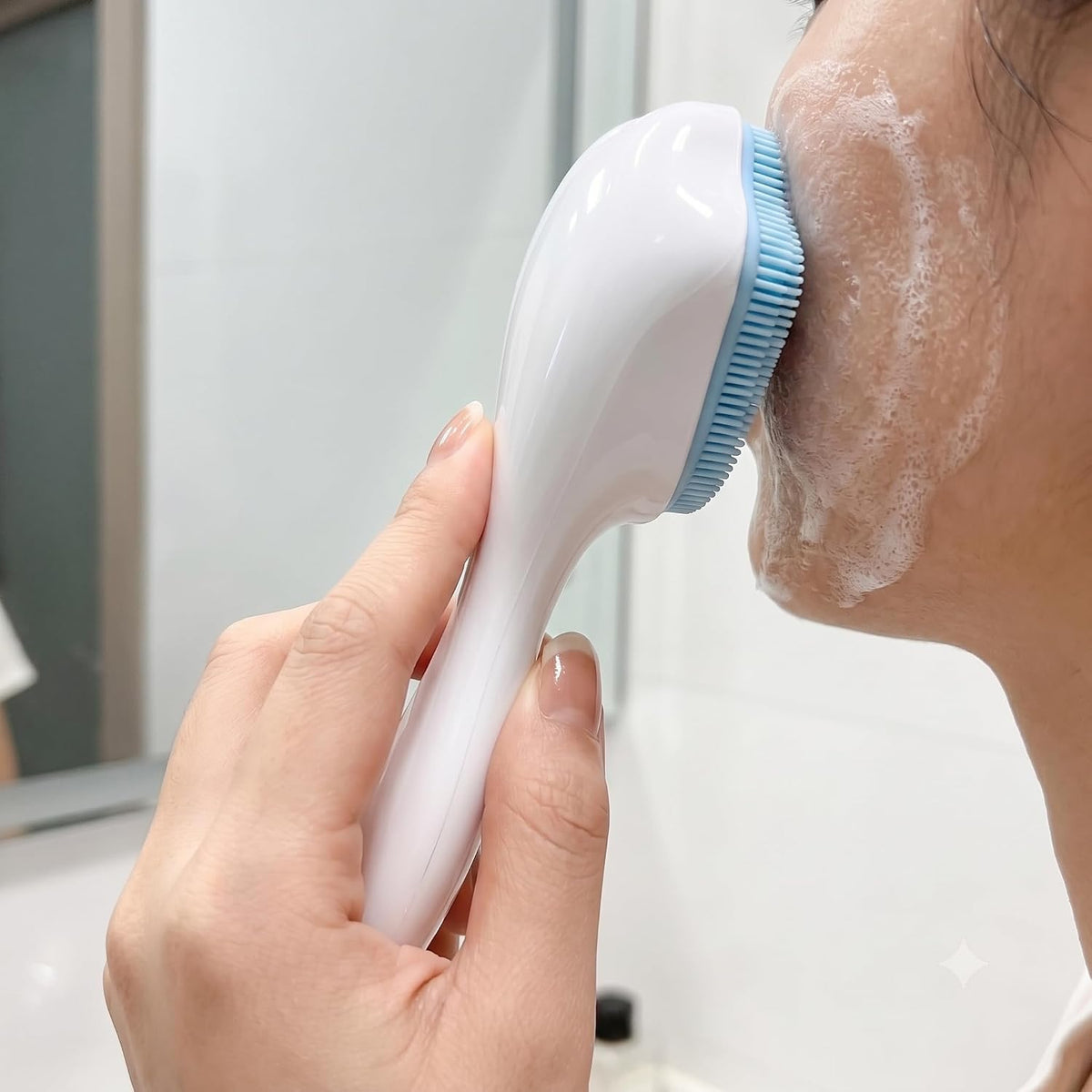 Silicone Face Scrubber Exfoliating Brush, Manual Handheld Facial Cleansing Brush (1 Pc)