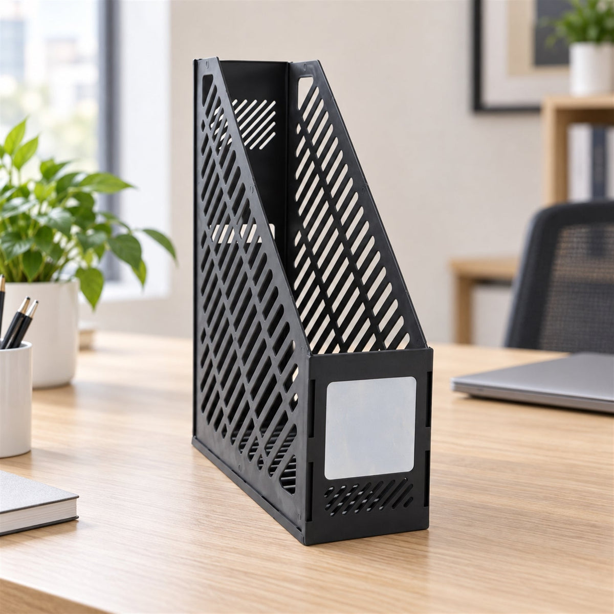 Single compartment desk document stand organizer