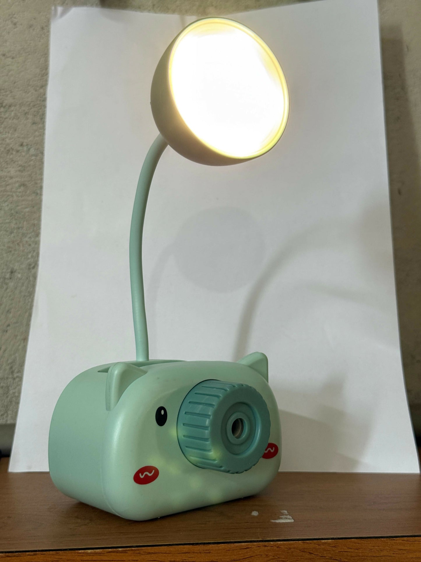Kids LED Desk Lamp with Pencil Sharpener & Pen Holder Study Light