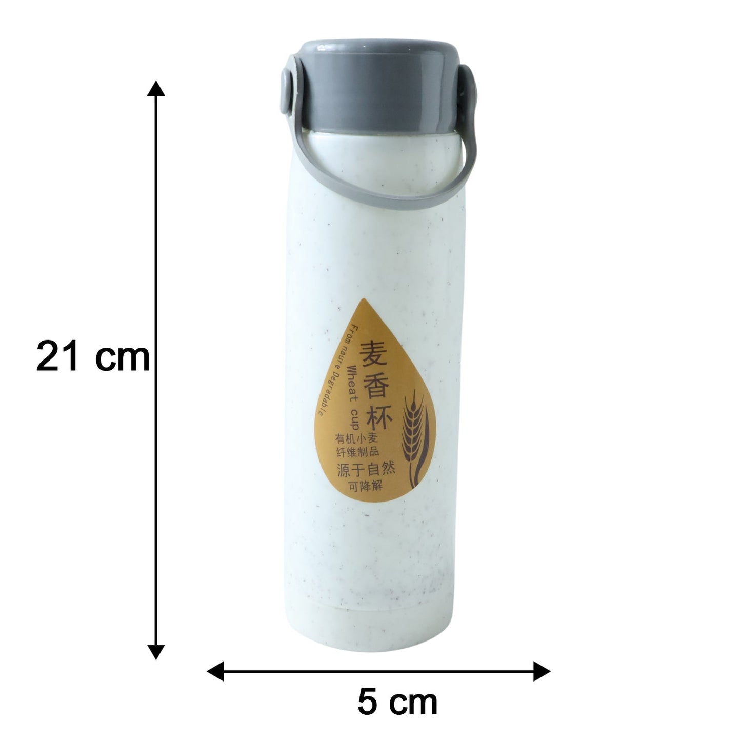 Premium Glass Water Bottle with Mobile Phone Holder (1 Pc, 380 ML)