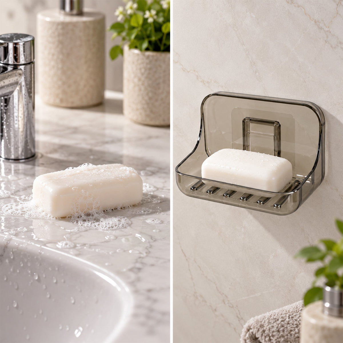 Soap holder adhesive mount detail