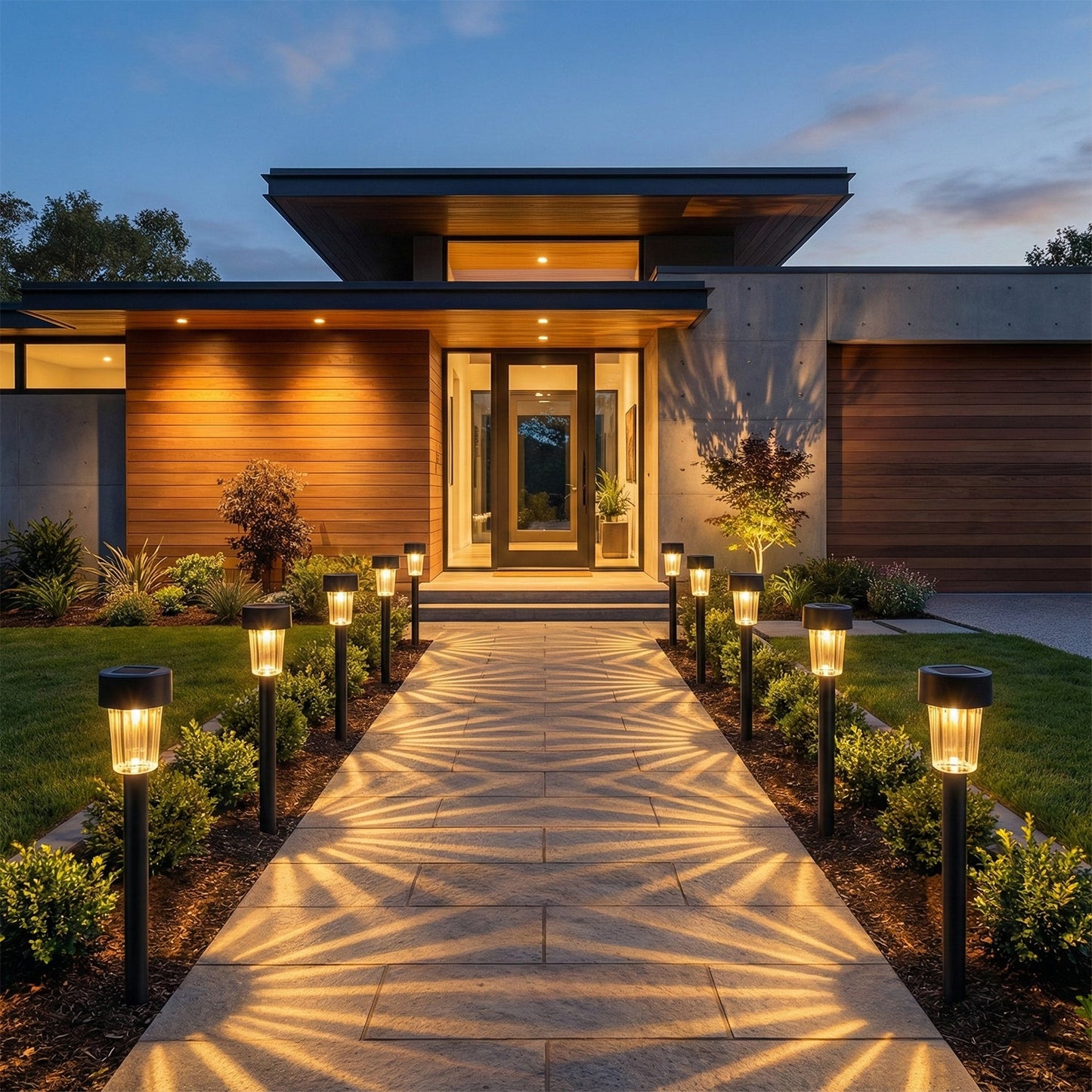 solar garden lights for lawn and pathway decor