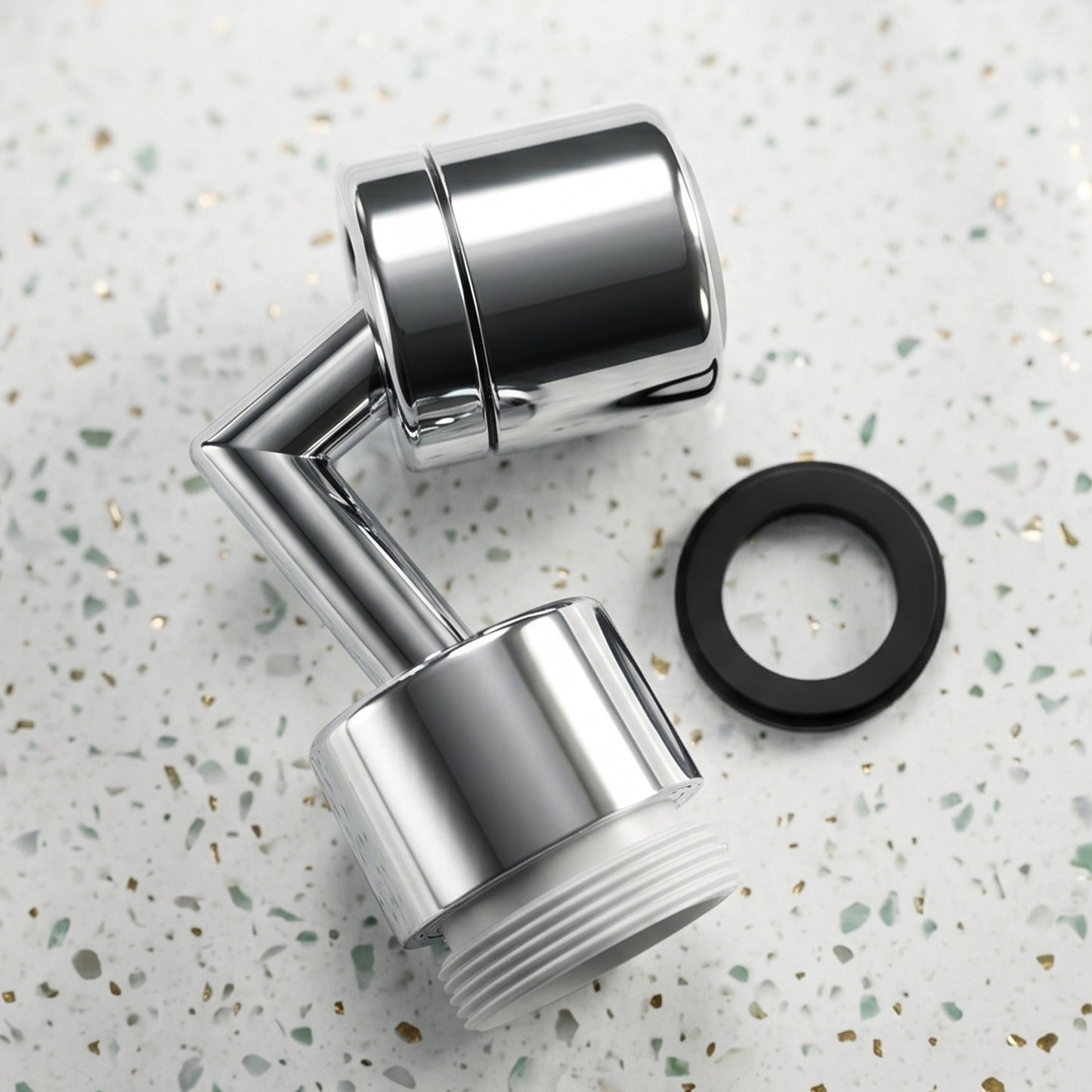 Durable chrome faucet aerator with 1080 degree rotation for water-saving at home