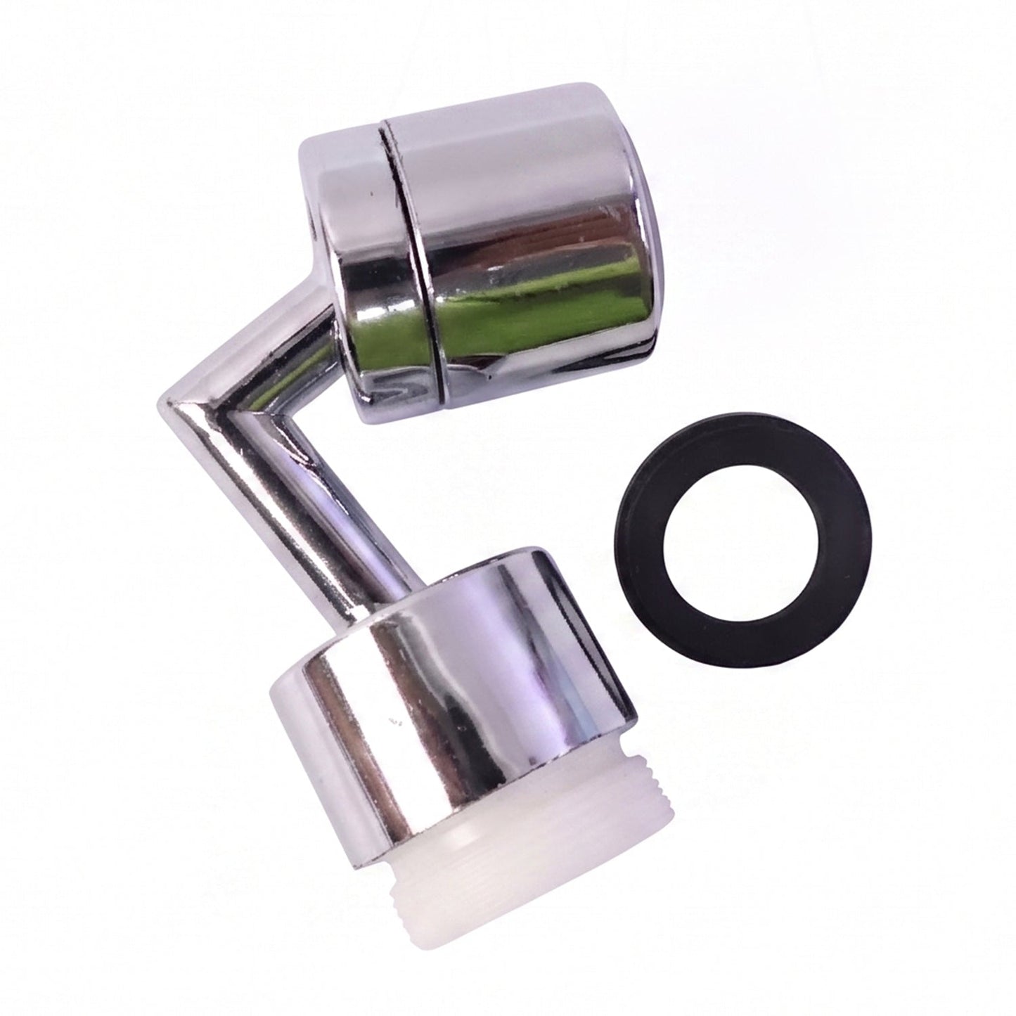 High-quality chrome faucet nozzle with dual rotation joints for sink cleaning
