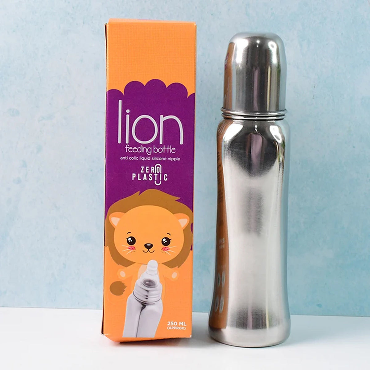 Lion Stainless Steel Feeding Bottle 250ml