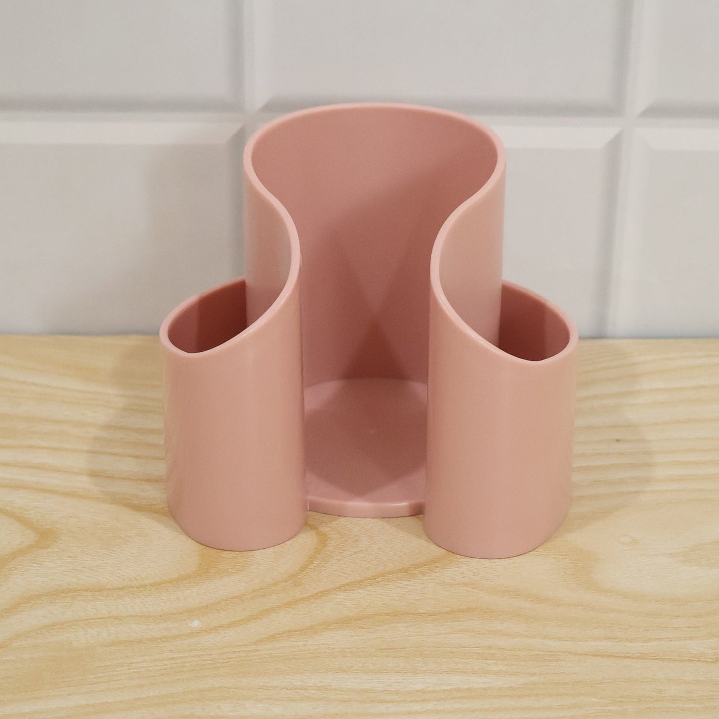 Plastic Cosmetic Desktop Organizer Caddy for Cotton Pads and Makeup (1 Pc)