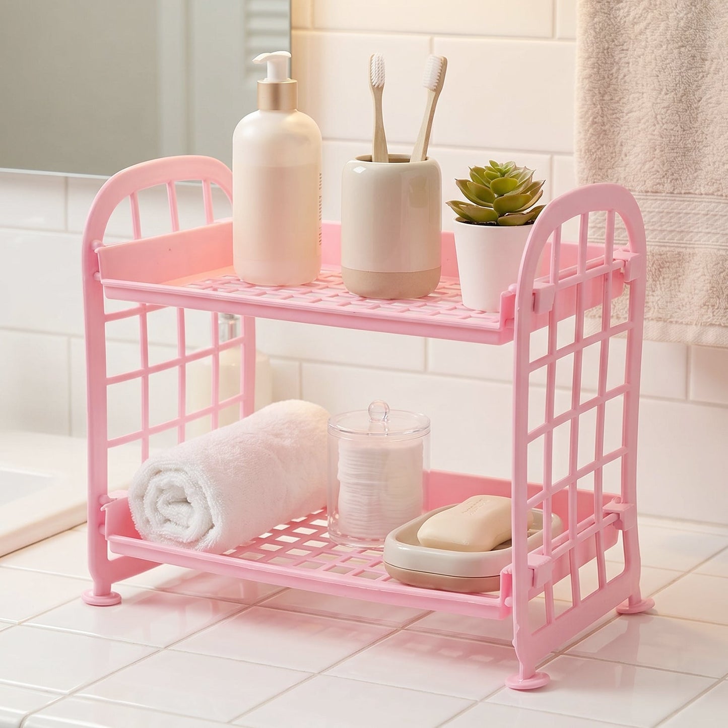 Small rack for bathroom storage