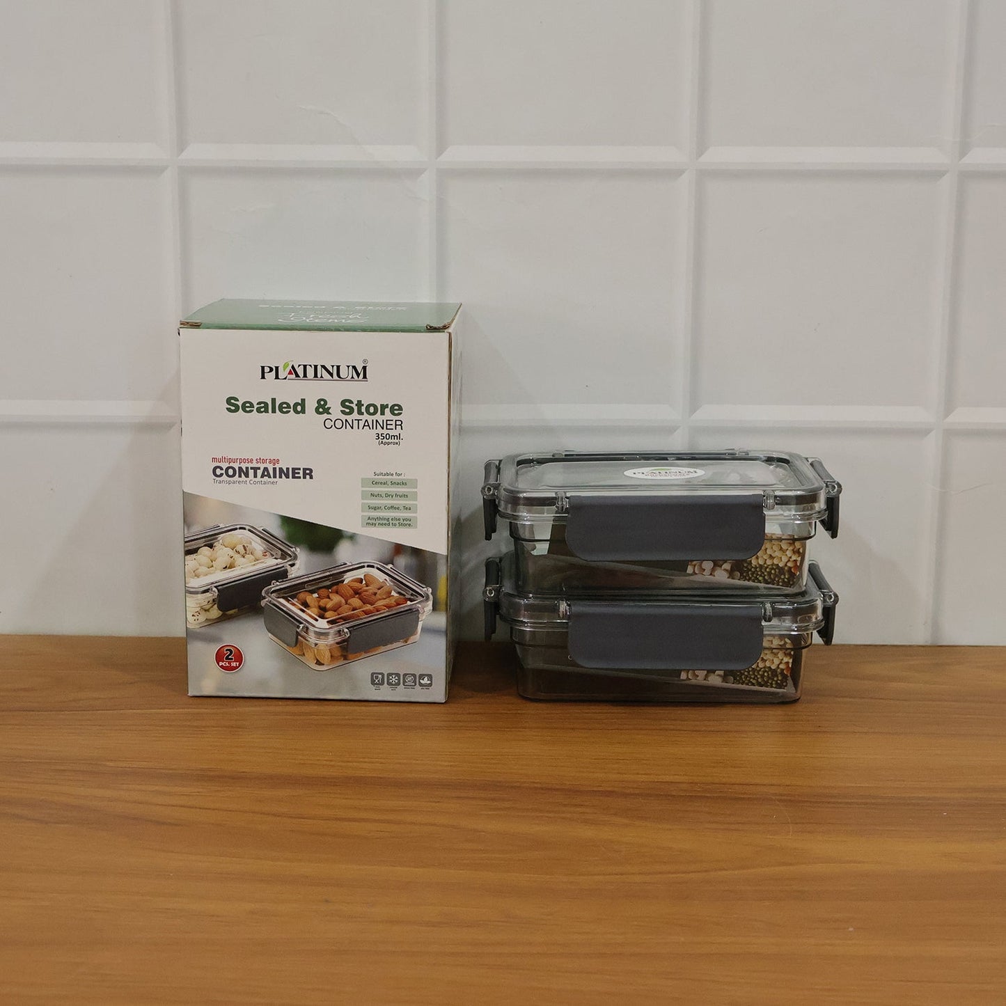 Airtight Sealed Food Storage Container Set (2 Pc Set, 350 ML Approx)