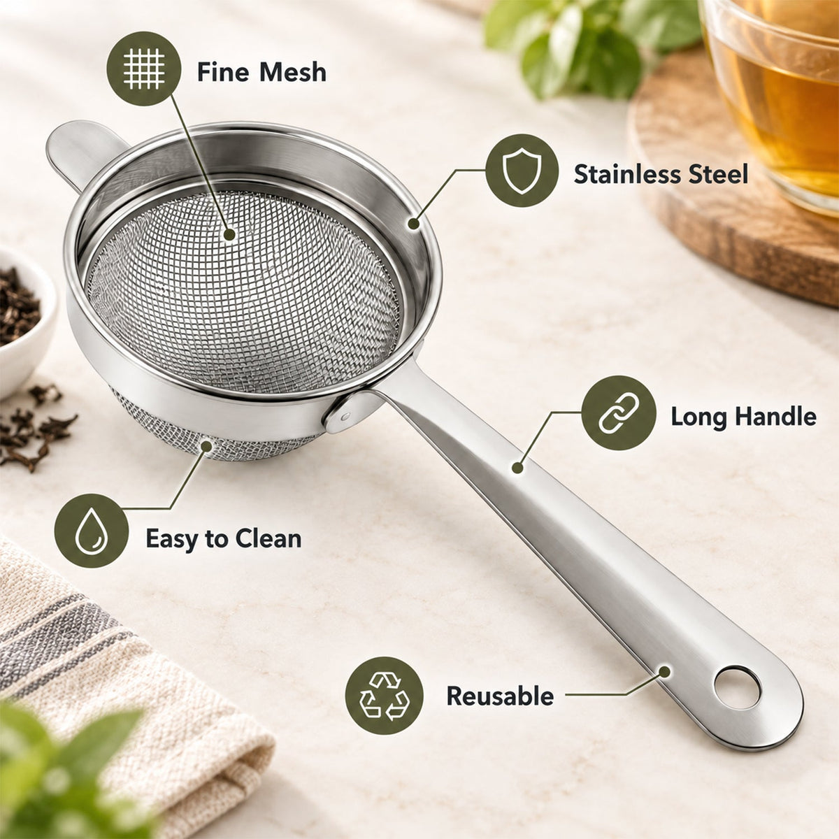 Tea strainer white bg