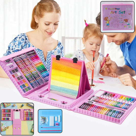 Super Mega Art & Craft Drawing Coloring Kit (208 Pc)