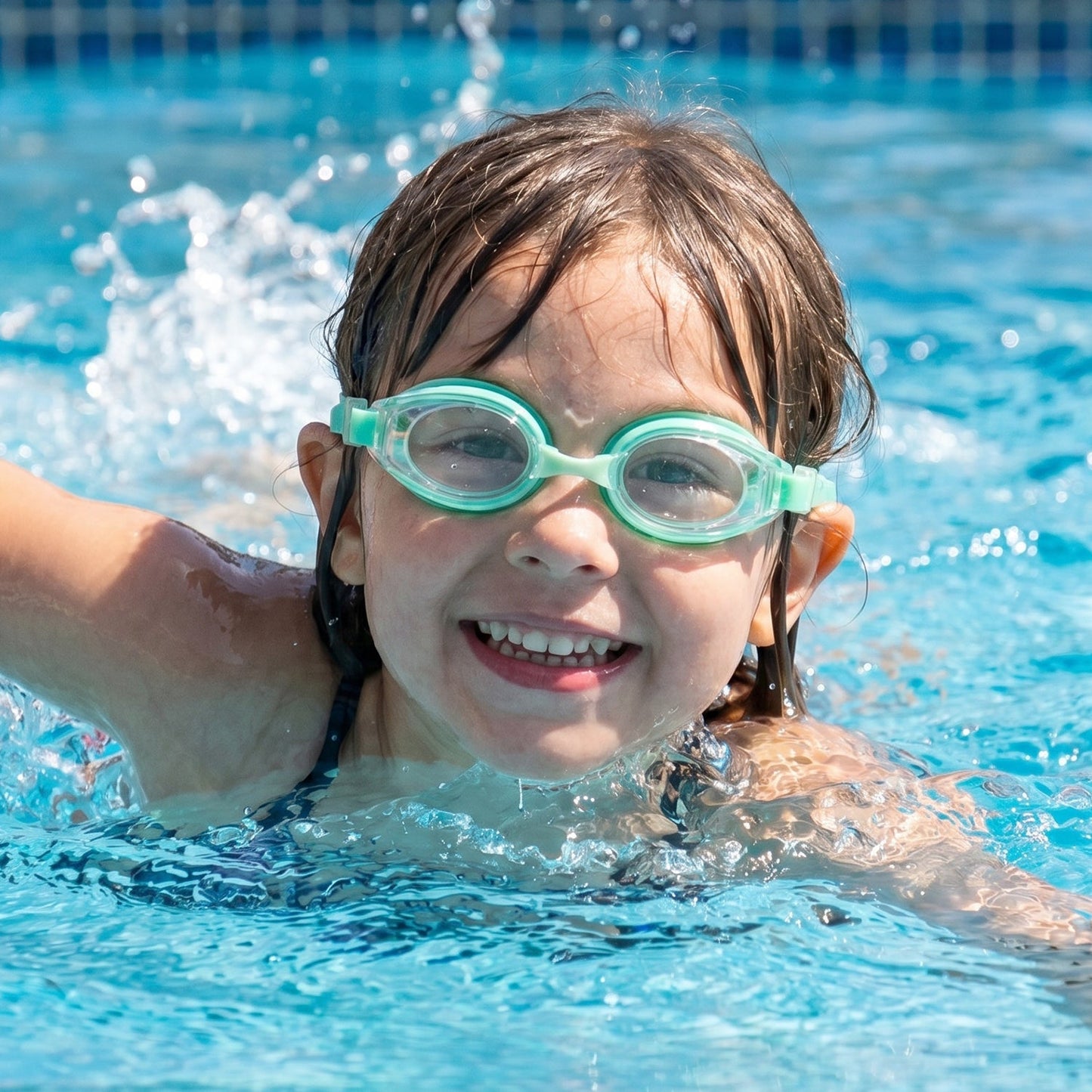 Kids Anti-Fog Swimming Goggles with Adjustable Strap and Leak-Proof Design – 1 Pc