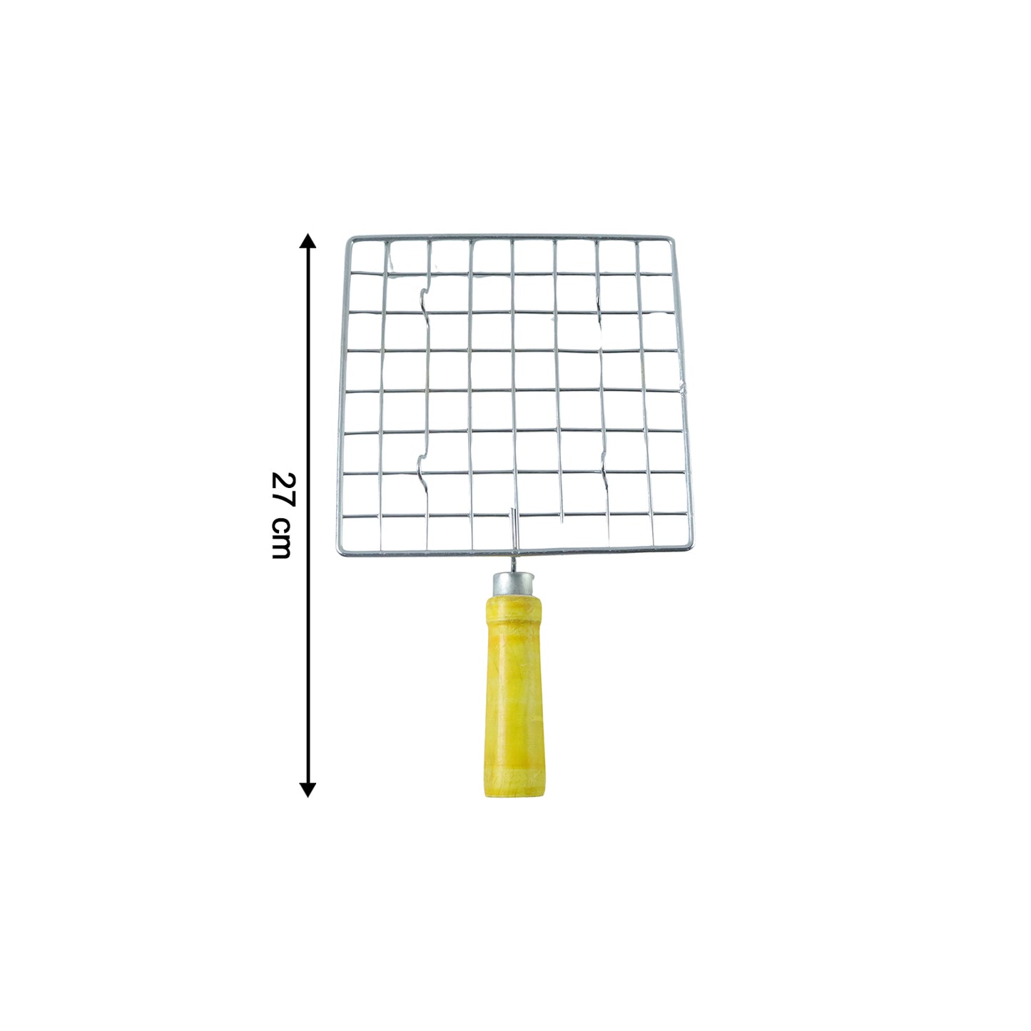 Kitchen Square Stainless Steel Roaster Jali, Barbecue Grill with Wooden Handle