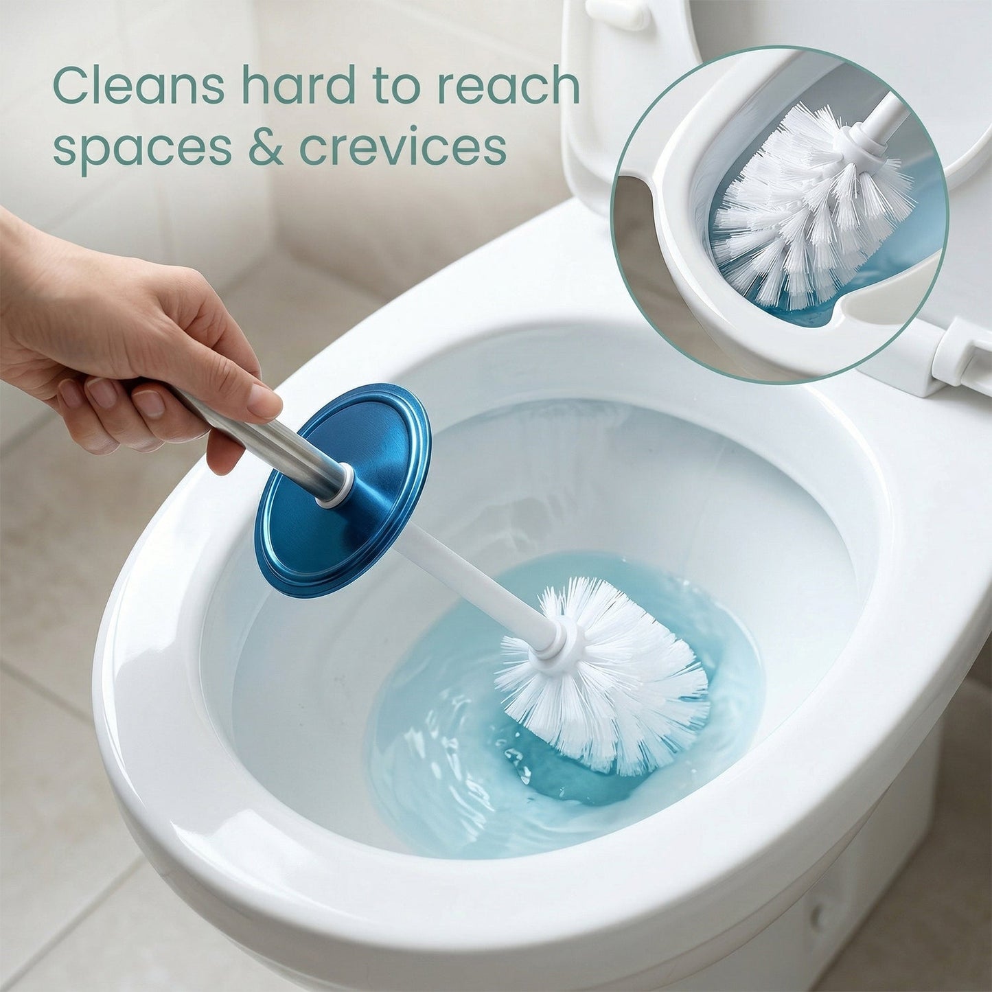 Premium Toilet Cleaning Brush with Holder Set (1 Pc)