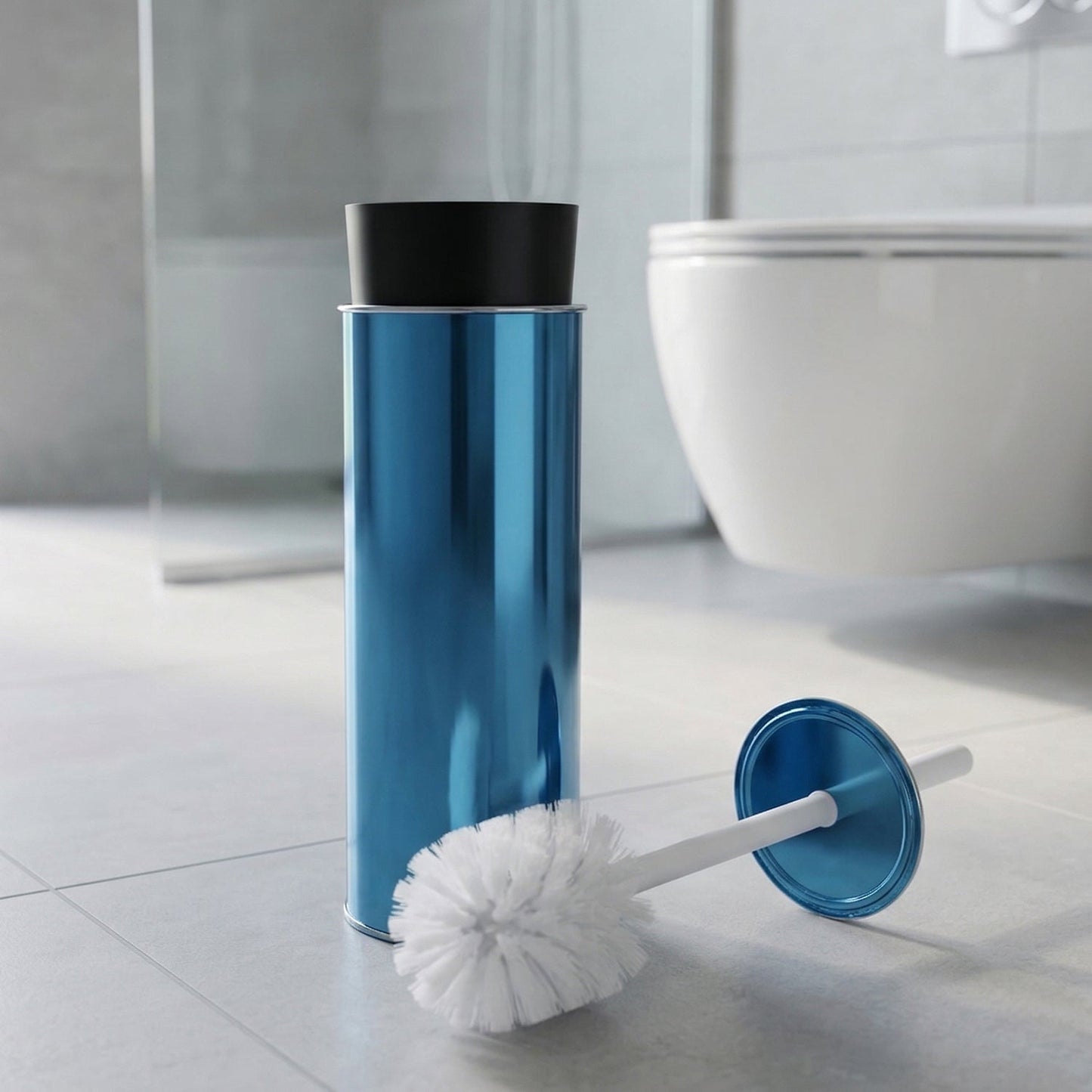 Premium Toilet Cleaning Brush with Holder Set (1 Pc)