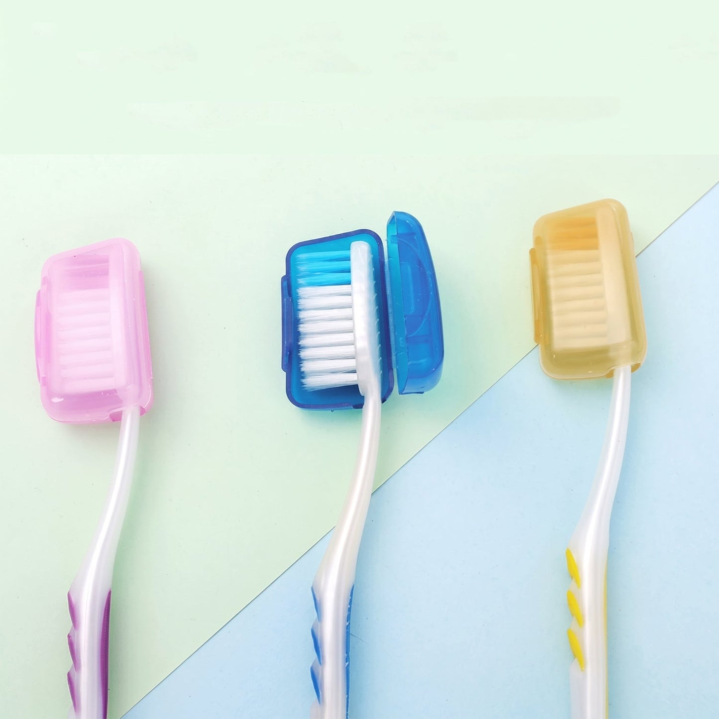 Toothbrush Head Cover Caps Set Travel Protective Hygiene Case (5 Pc Set)
