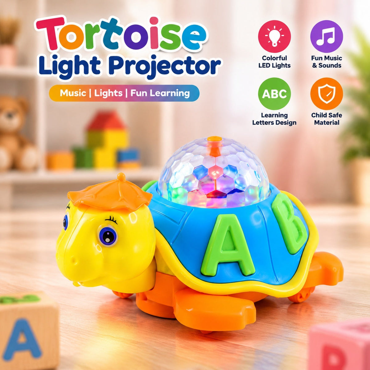 Star projector tortoise toy kids