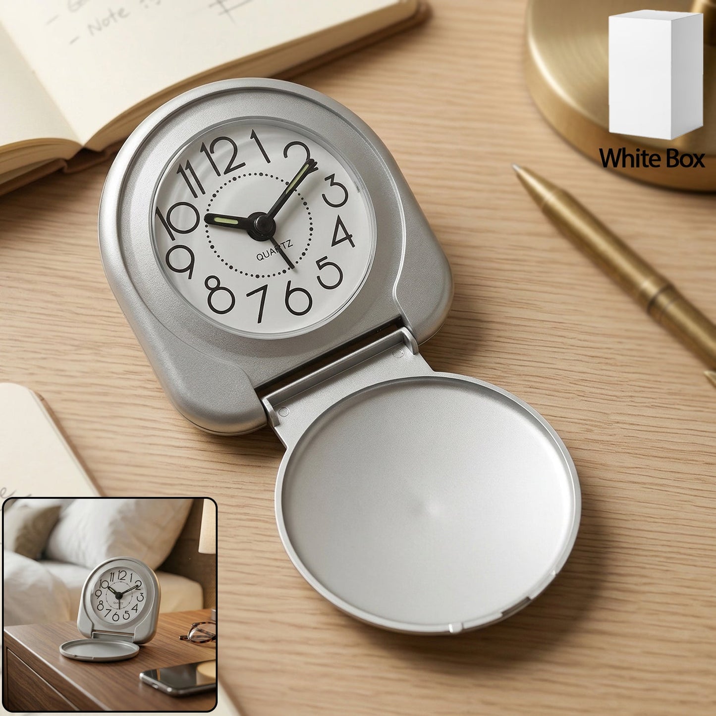 Compact Foldable Travel Alarm Clock 1 Pc