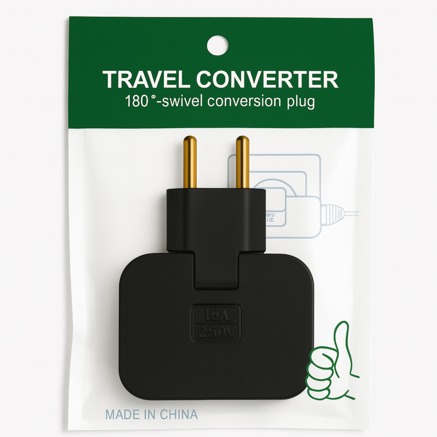 180Â° Swivel Travel Plug Adapter 15A 250V Universal Multi Plug Converter