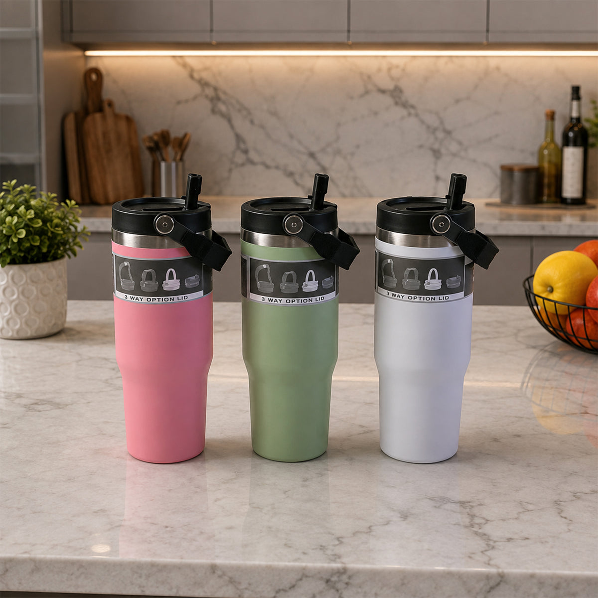 Premium Stainless Steel Insulated Travel Tumbler 900 ML (1 Pc)
