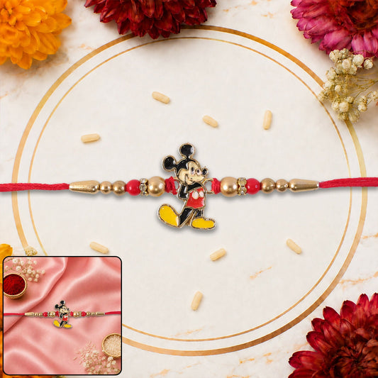 Colorful Mickey Mouse Kids Rakhi with fun design for brothers