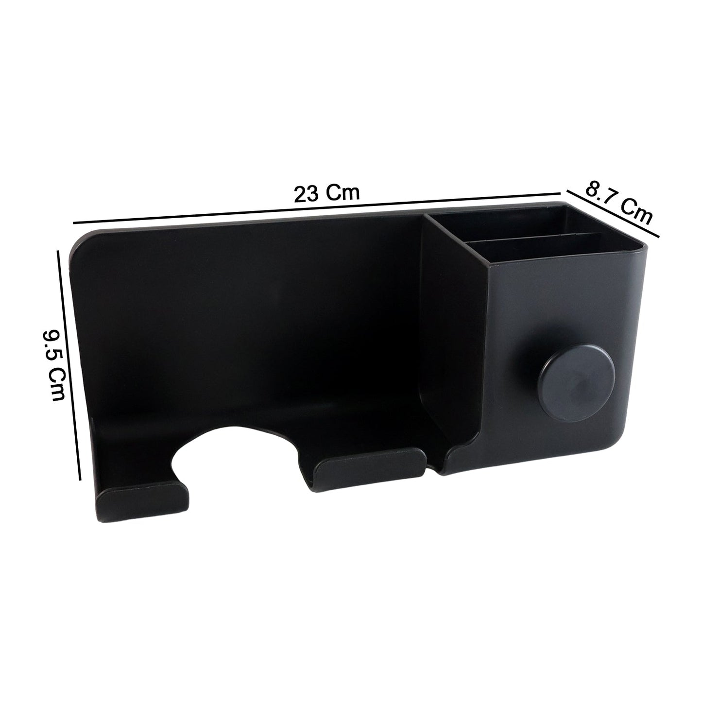 Wall Mounted Hair Dryer Holder with Multipurpose Organizer Shelf and Hook