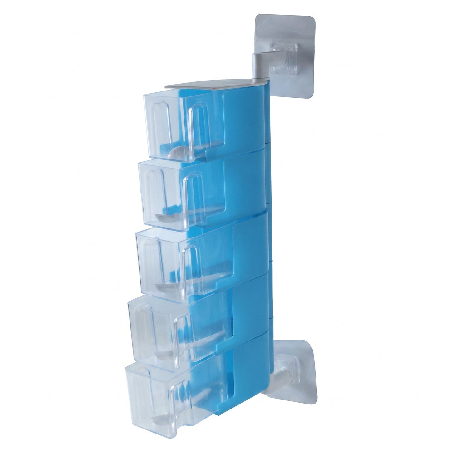 Plastic rotating seasoning box on white background