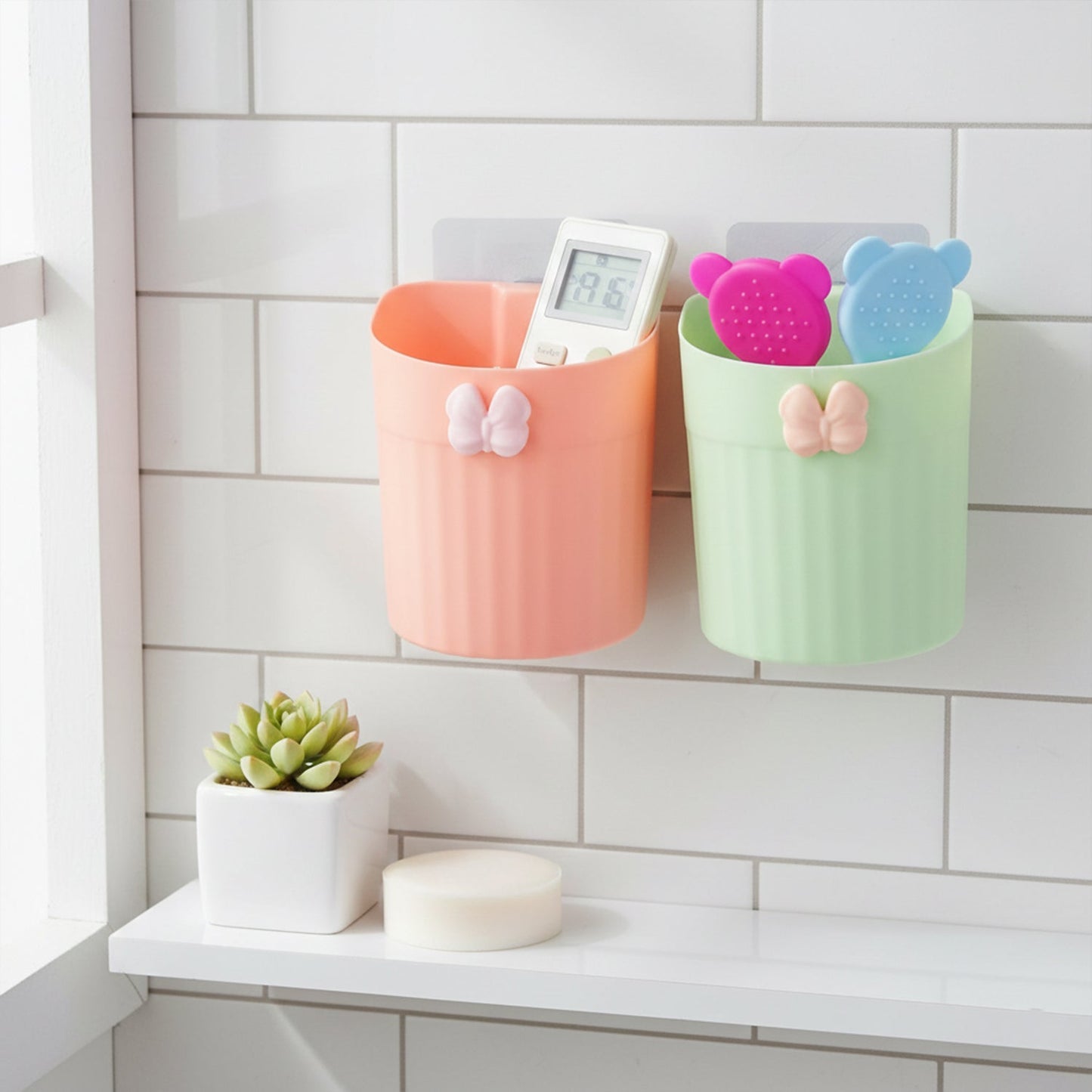 Wall Mounted Bathroom Toothbrush Holder Set (4 Pc Set)