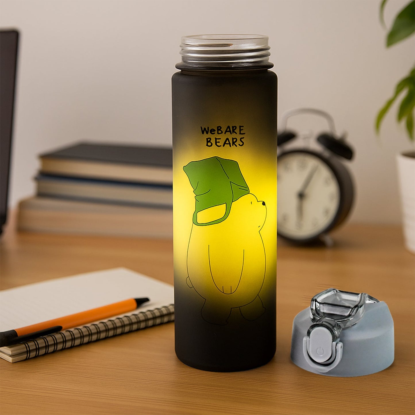 Cartoon Printed Water Bottles â€“ 900 ml & 300 ml (2 Pc)
