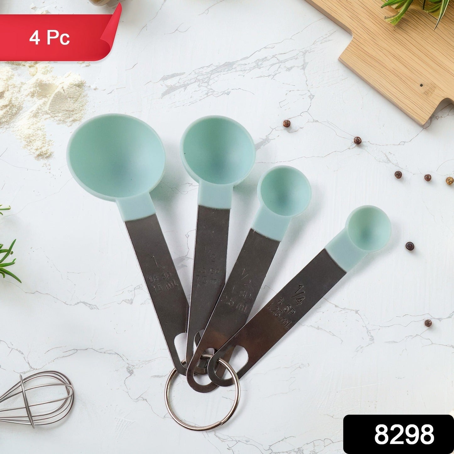 Premium Measuring Spoon Set with Stainless Steel Handles 4-Piece
