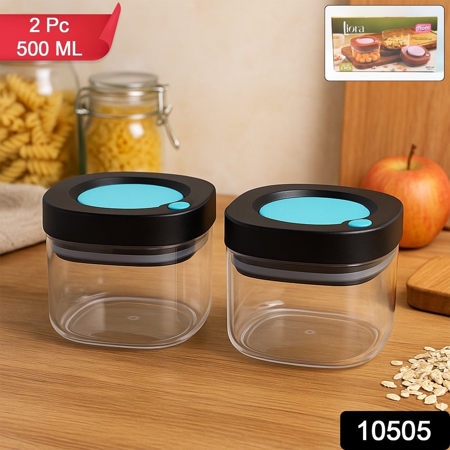 Supermom Airtight Kitchen Storage Containers â€“ (2 Pc Set / 500 ml)