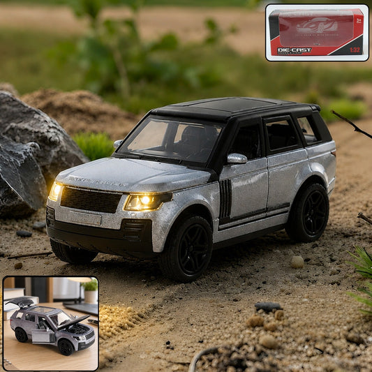 Light and Sound Metal Pull Back Car Toy, Die Cast SUV Model for Kids (1 Pc)